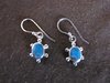 Small Silver Oval Turquoise Earrings