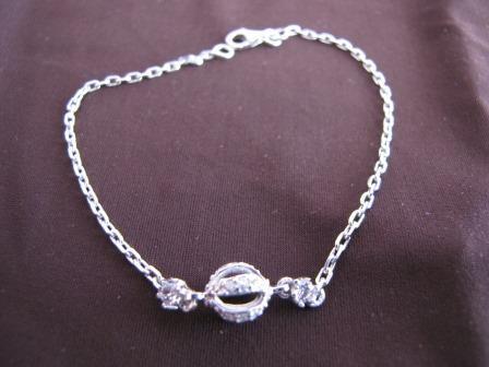 Silver Cubic Zirconia Ball Bracelet
