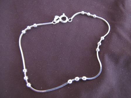 Silver Snake Chain Balls Bracelet