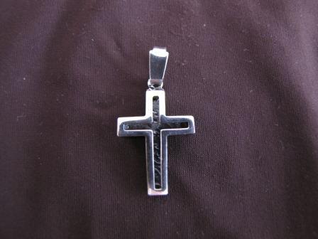 Small Silver 3d Cross Pendant