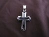 Small Silver Curved 3d Cross Pendant
