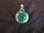 Round Silver Green Turquoise Pendant