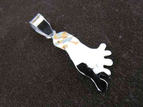 Hammered Silver Foot Pendant