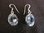 Silver Oval Blue Topaz Drop Earrings