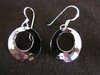 Round Hammered Silver Drop Earrings