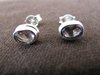 Silver Oval Amethyst Stud Earrings