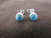Round Silver Turquoise Stud Earrings