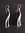 Silver Abstract Horn or Tusk Earrings