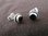 Round Silver Gemstone Stud earrings
