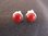 Round Red Coral Set Stud Earrings