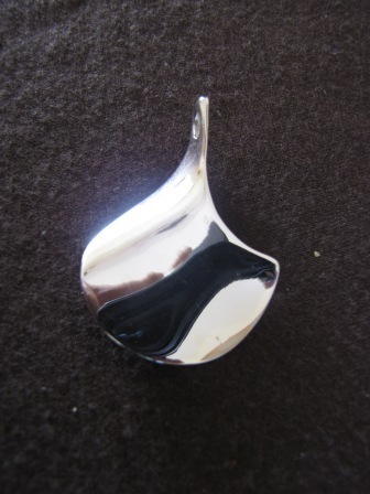 Solid Silver Abstract Wavy Pendant