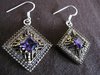 Silver Purple Cubic Zirconia Earrings