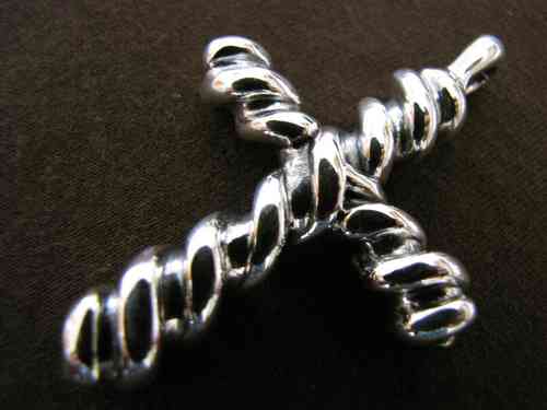 Silver Electroform Twist Cross Pendant