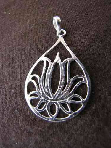 Silver Lotus Flower Pendant