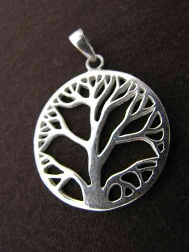 Round Silver Tree of Life Pendant