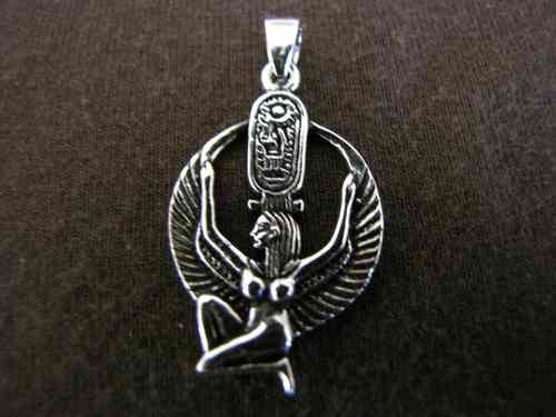 Oxidised Silver Isis Goddess Pendant
