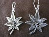 Oxidised Silver Leaf Drop Earrings