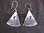 Silver Triangular Amethyst Earrings