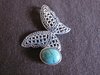 Silver Turquoise and Butterfly Pendant