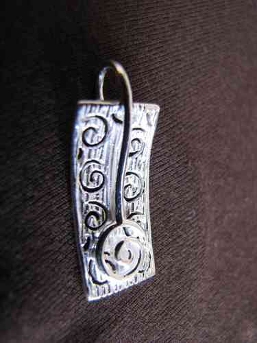 Silver Rectangular Spirals Pendant