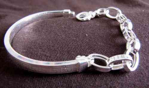 Silver Bangle and Links Bracelet