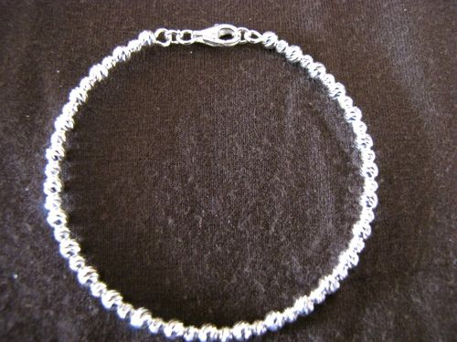 Silver Diamond Cut Balls Bracelet