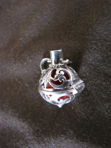 Silver Red Harmony Ball Pendant