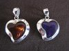 Silver Paua and Resin Heart Pendant