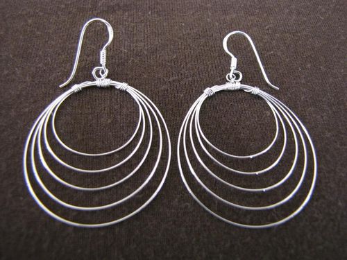 Silver Fine Wire Graduated Earrings
