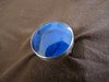 Round Silver Paua Shell Blue Resin Ring