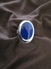Silver Oval Paua Shell & Blue Resin Ring