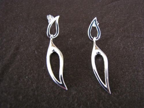Silver Drops Design Drop Earrings