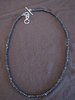 Silver Black Spinel Bead Necklace