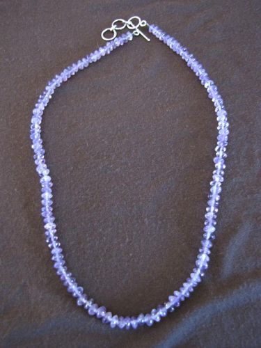 Silver Amethyst Bead Necklace