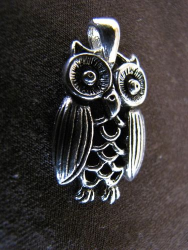 Oxidised Silver Owl Pendant