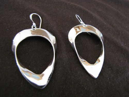 Silver Twist Inverted Earrings