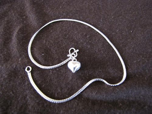 Silver Heart Ankle Chain