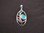 Oval Silver Coral and Turquoise Pendant