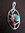 Oval Silver Coral and Turquoise Pendant