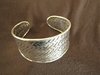 Silver Woven Tapered Open Back Bangle