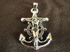 Silver Anchor, Wheel & Crucifix Pendant