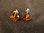 Silver Amber Cube Stud Earrings