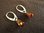 Silver Amber Cylinder Earrings