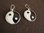 Silver Round Yin-Yang Drop Earrings