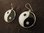 Silver Round Yin-Yang Drop Earrings