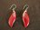 Silver Red Sponge Coral Earrings