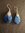Silver Teardrop Sea Blue Drop Earrings
