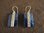 Rectangle Silver Sea Blue Drop Earrings