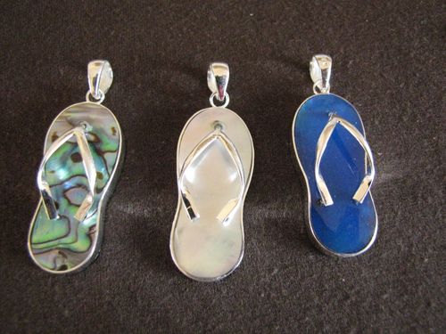Silver Flip Flop (Thong) Sandal Pendant