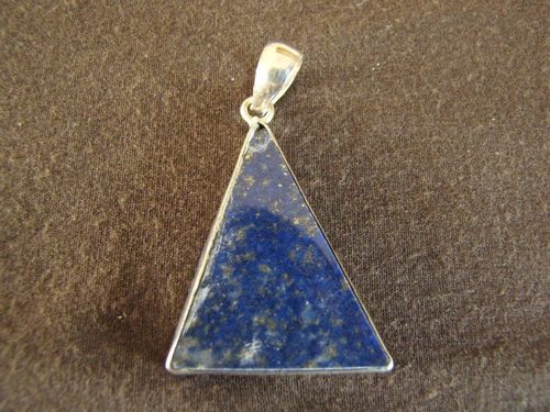 Triangular Silver Lapis Lazuli Pendant